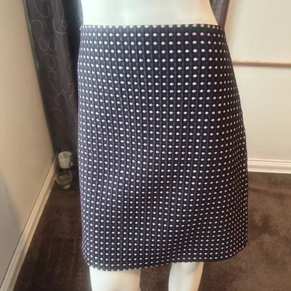 Ann Taylor Factory Blue/Green/White pencil skirt, size 14